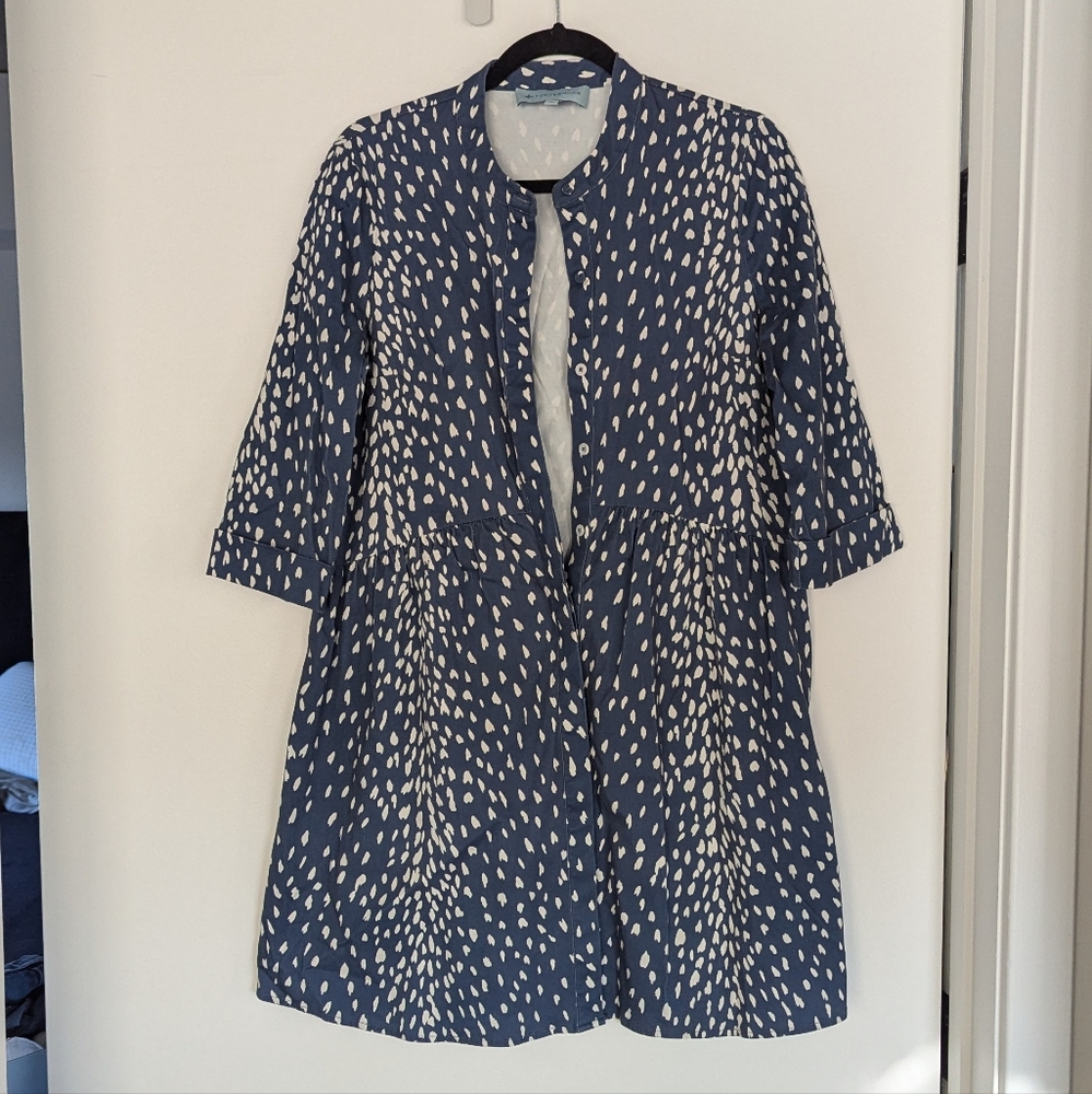 Tuckernuck Blue Antelope print shirt dress medium